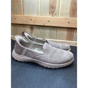 Skechers Womens Slip-Ins Air-Cooled Memory Foam Taupe Casual Shoes Size 7.5